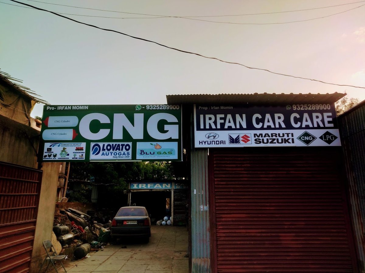 Irfan Car Care CNG and LPG installation signage